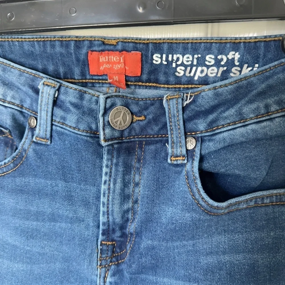 Butter Blue Skinny Jeans with Distressed Details Girls